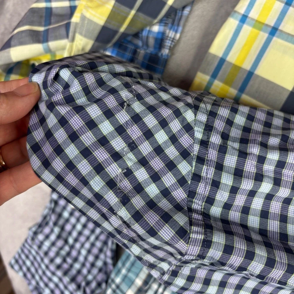 Mens Plaid Shirt lot Bundle Peter Millar North Face LL Bean 5pc button down